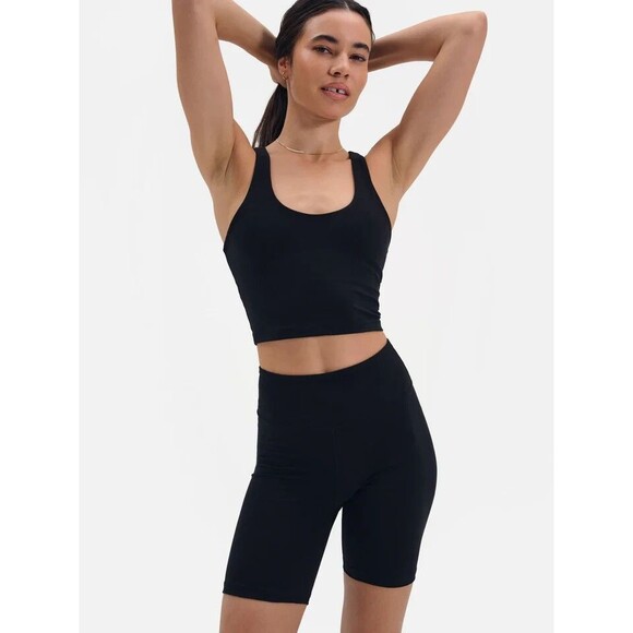 MATE THE LABEL ORGANIC STRETCH RACERBACK TANK BLACK NEW $68 - Picture 2 of 6